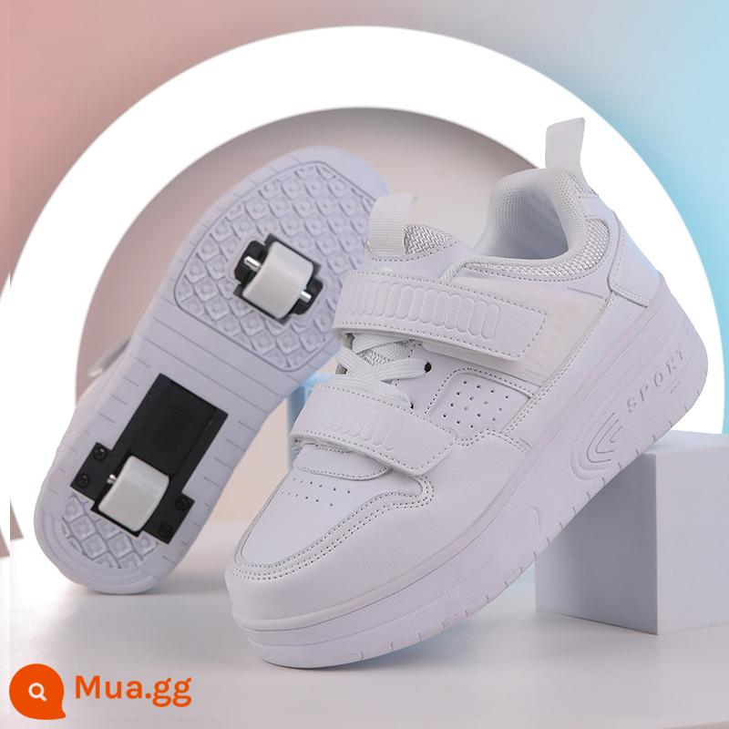 Bé Gái Heelys Mùa Xuân Thu 2024 Trẻ Em Mới Đôi Lăn Bé Gái Hợp Thời Trang Con Lớn Vô Hình Giày Trượt Patin - Trắng [hình ảnh chính]