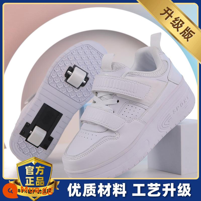 Bé Gái Heelys Mùa Xuân Thu 2024 Trẻ Em Mới Đôi Lăn Bé Gái Hợp Thời Trang Con Lớn Vô Hình Giày Trượt Patin - Trắng [nâng cấp]