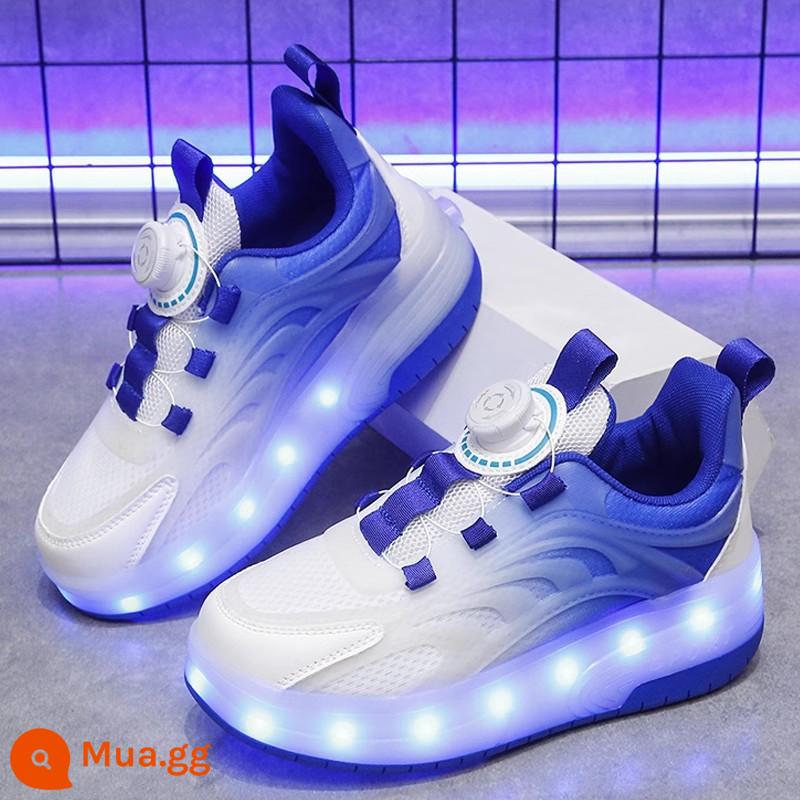 Bé Gái Heelys Mùa Xuân Thu 2024 Trẻ Em Mới Đôi Lăn Bé Gái Hợp Thời Trang Con Lớn Vô Hình Giày Trượt Patin - Blue-Mesh [mẫu sang trọng nhẹ nhàng]