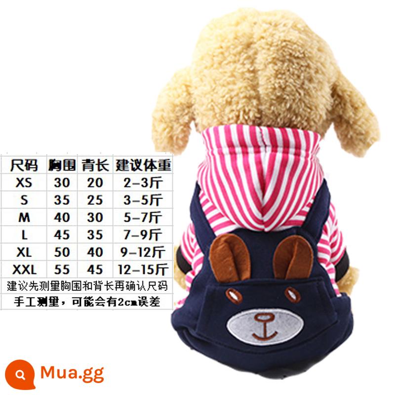 Quần áo cho chó Teddy mùa xuân và mùa thu quần áo bốn chân dày quần áo hai chân bichon pet chó nhỏ chó con cún con quần áo mùa thu đông - Túi Bốn Chân Màu Đỏ Hồng [1 Chiếc Được Giao Ngẫu Nhiên]