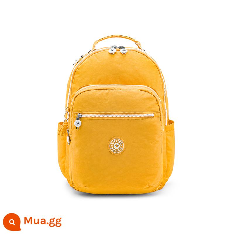 Kipling nữ mùa thu đông 2023 mới ba lô đi học sức chứa lớn ba lô túi đựng máy tính Dòng SEOUL - Cuộc thi màu vàng