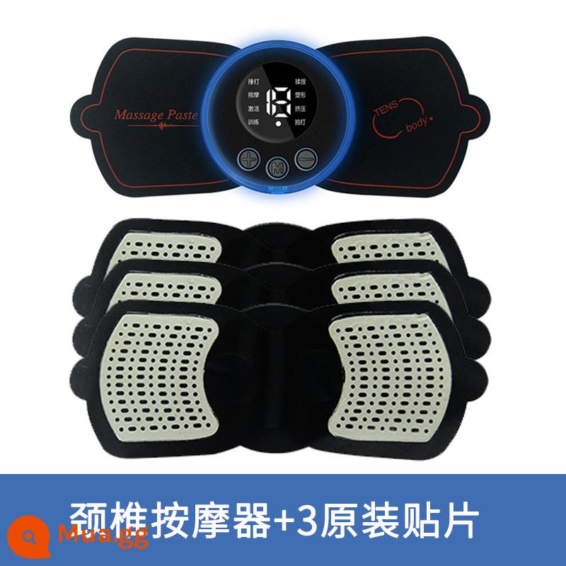 Thiết bị mát xa cổ tử cung Thiết bị massage cổ thấp - [Miếng dán massage công nghệ đen của Đức] Model sạc LCD + 3 miếng dán chính hãng