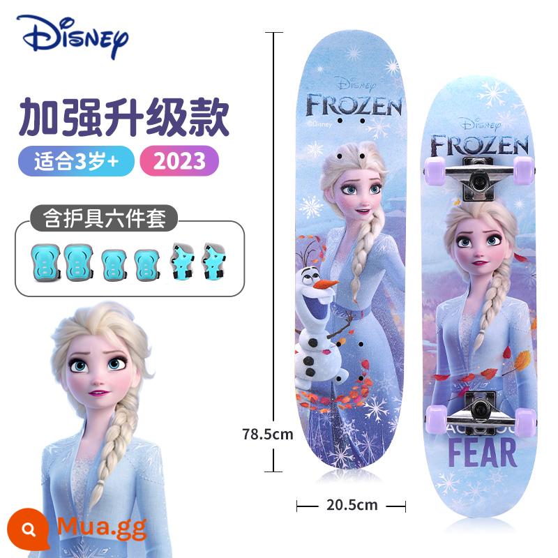 Disney dành cho trẻ em mới bắt đầu trượt ván đôi rocker bốn bánh bé trai và bé gái 3-6-12 tuổi Xe tay ga Aisha chuyên nghiệp - Mẫu cải tiến năm 2023 [Băng và tuyết xanh 28 inch] 3 tuổi +/Ván trượt cấp độ đầu vào + Bộ đồ bảo hộ