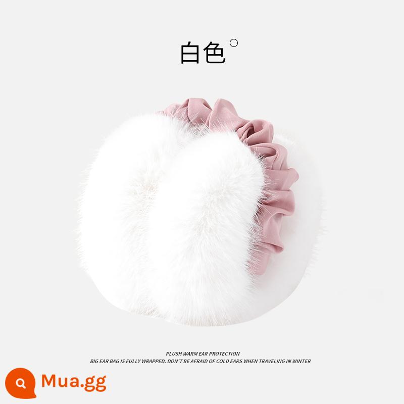 Earmuffs Winter Women's Earmuffs New Ear Warms Đi xe đạp Antifreeze Ear Covers Cold Warm Ear Packs Bảo vệ tai Dễ thương Sang trọng - Trắng