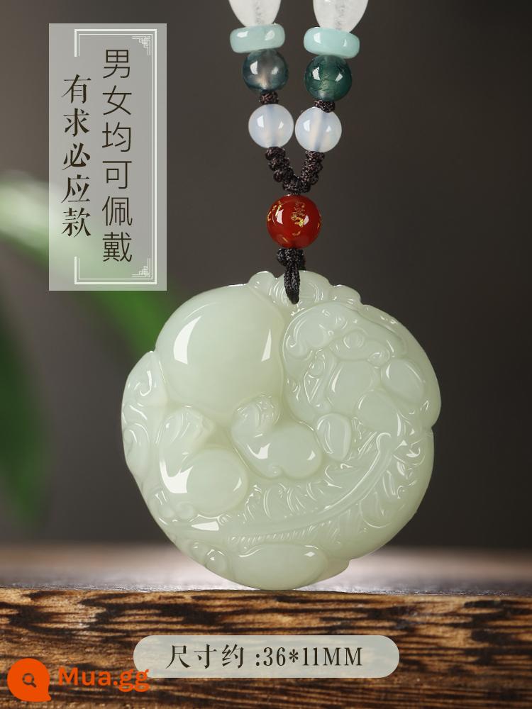 Hetian Jade Pixiu Mặt dây chuyền Vòng cổ nam và nữ Jade Piqiu Cặp đôi may mắn Overlord Tỳ hưu Mặt dây chuyền Jade Mặt dây chuyền Jade - Một món đồ bắt buộc phải có [cả nam và nữ đều có thể mặc]