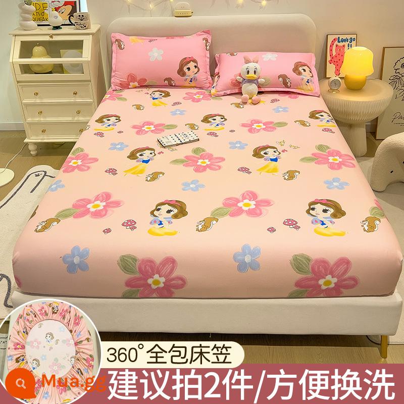 Disney Trang Bị Tấm Đơn Bộ Drap Giường 2023 Mới Giường Simmons Nệm Túi Ngủ Không Nguyên Chất Cotton Chăn Ga Gối - Công chúa vườn [Ủy quyền chính hãng của Disney]