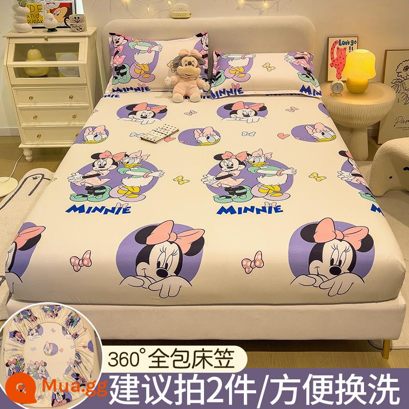 Disney Trang Bị Tấm Đơn Bộ Drap Giường 2023 Mới Giường Simmons Nệm Túi Ngủ Không Nguyên Chất Cotton Chăn Ga Gối - Dancing Minnie [Được xác thực bởi Disney]