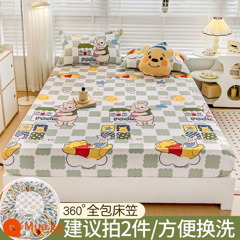 Disney Trang Bị Tấm Đơn Bộ Drap Giường 2023 Mới Giường Simmons Nệm Túi Ngủ Không Nguyên Chất Cotton Chăn Ga Gối - Winnie the Pooh [Ủy quyền chính hãng của Disney]