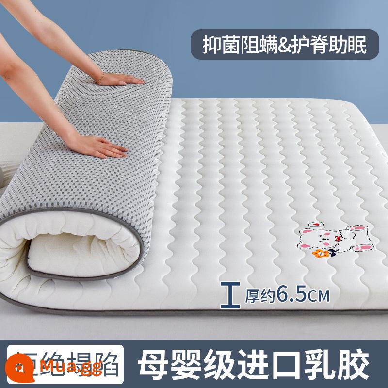 Nệm cao su đệm nhà tatami mat chăn dày ký túc xá sinh viên đơn miếng bọt biển cho thuê đặc biệt mat chăn - (Độ dày khoảng 6,5 cm) Naifu Rabbit-White [Mẫu cao su nâng cấp + Vải kháng khuẩn loại A]