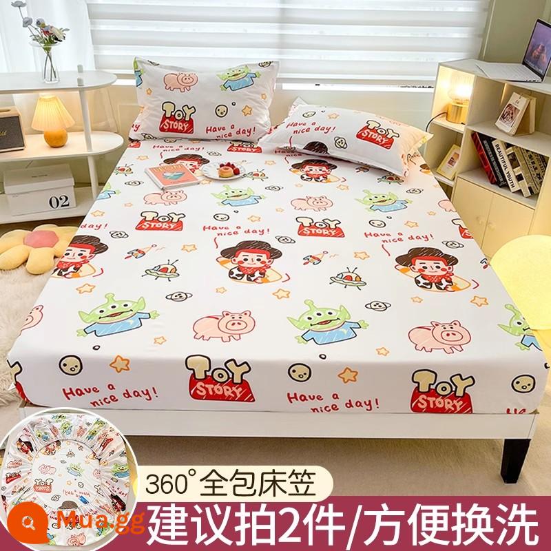 Disney Trang Bị Tấm Đơn Bộ Drap Giường 2023 Mới Giường Simmons Nệm Túi Ngủ Không Nguyên Chất Cotton Chăn Ga Gối - Câu chuyện đồ chơi [Ủy quyền chính hãng của Disney]