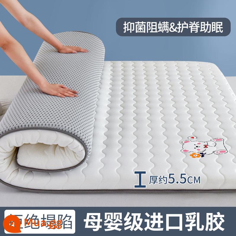 Nệm cao su đệm nhà tatami mat chăn dày ký túc xá sinh viên đơn miếng bọt biển cho thuê đặc biệt mat chăn - (Độ dày khoảng 5,5cm) Naifu Rabbit-White [Mẫu cao su nâng cấp + Vải kháng khuẩn loại A]