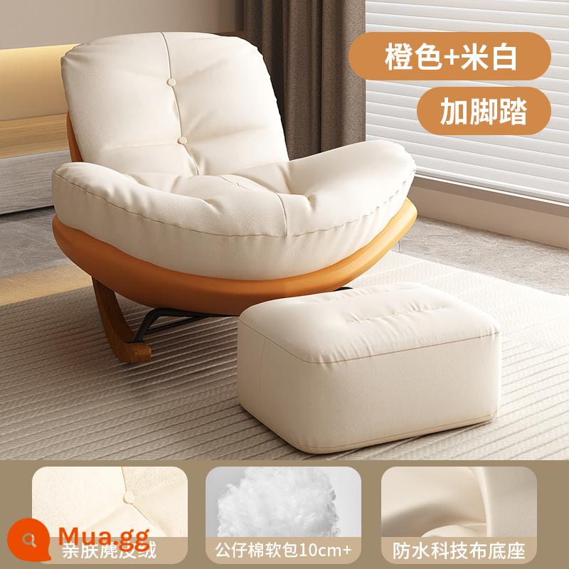 Sofa Lười Chim Cánh Cụt Hình Hoa Đính Đá Người Lớn Ghế Trưởng Thành Phòng Khách Ốc Ban Công Nhà Trong Nhà Giải Trí Yaoyao Ghế - Mẫu nâng cấp và mở rộng [Màu be hoàng gia + Bàn đạp chân] Da lộn