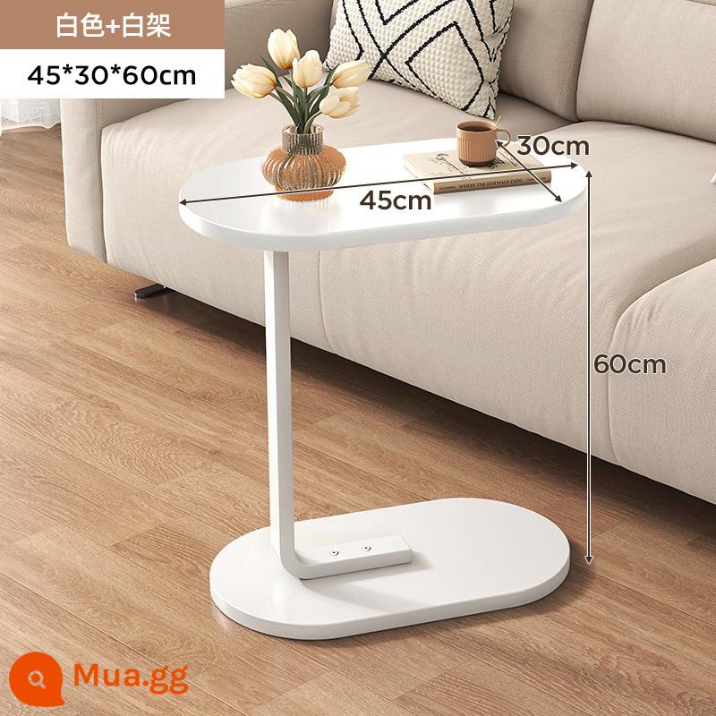 Sofa bên tủ bên bàn phòng khách nhà bàn trà giá đầu giường đầu giường ban công mini bàn cà phê nhỏ bàn - [Mẫu ngoại thương] 45*30*60 trắng tươi + chân trắng ⭐ gia cố