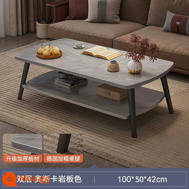 Bàn cà phê căn hộ nhỏ phòng khách nhà sofa bàn trà phòng ngủ nhà cho thuê đơn giản với bàn nhỏ tối giản hiện đại - [Mẫu 2023 được nâng cấp và dày lên] Màu đá phiến Oscar 100CM