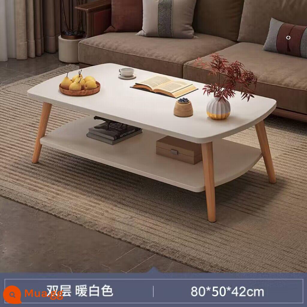 Bàn cà phê căn hộ nhỏ phòng khách nhà sofa bàn trà phòng ngủ nhà cho thuê đơn giản với bàn nhỏ tối giản hiện đại - [Hàng trăm người đã mua] Trắng ấm 80CM