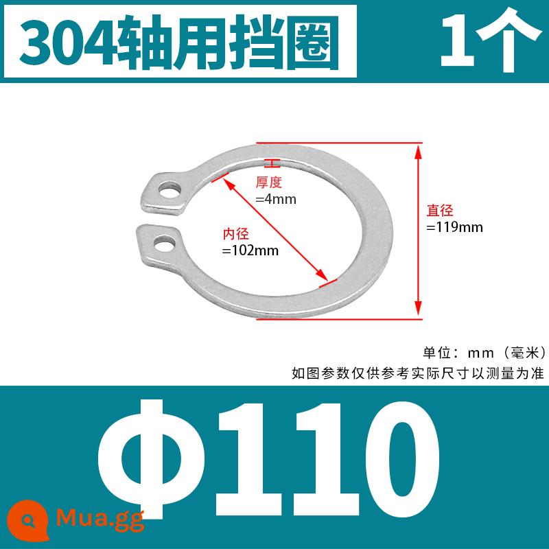 Trục chụp vòng mang lò xo chụp bên ngoài đàn hồi khóa kiểu C khóa chụp kiểu C lò xo tiêu chuẩn quốc gia 65MN mangan GB894 - Φ110 [1 cái] chất liệu 304