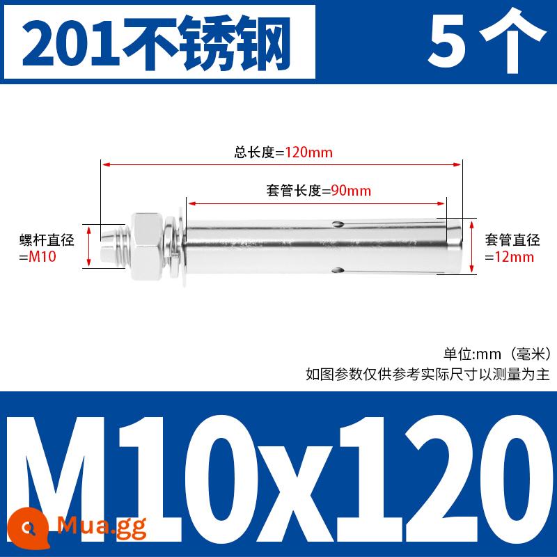 Vít mở rộng 6 mm vít mở rộng bên ngoài sắt mạ kẽm kéo vít nổ hoàn chỉnh ống mở rộng tiêu chuẩn quốc gia M8M10M12 - Chất liệu M10*120[5 miếng]201