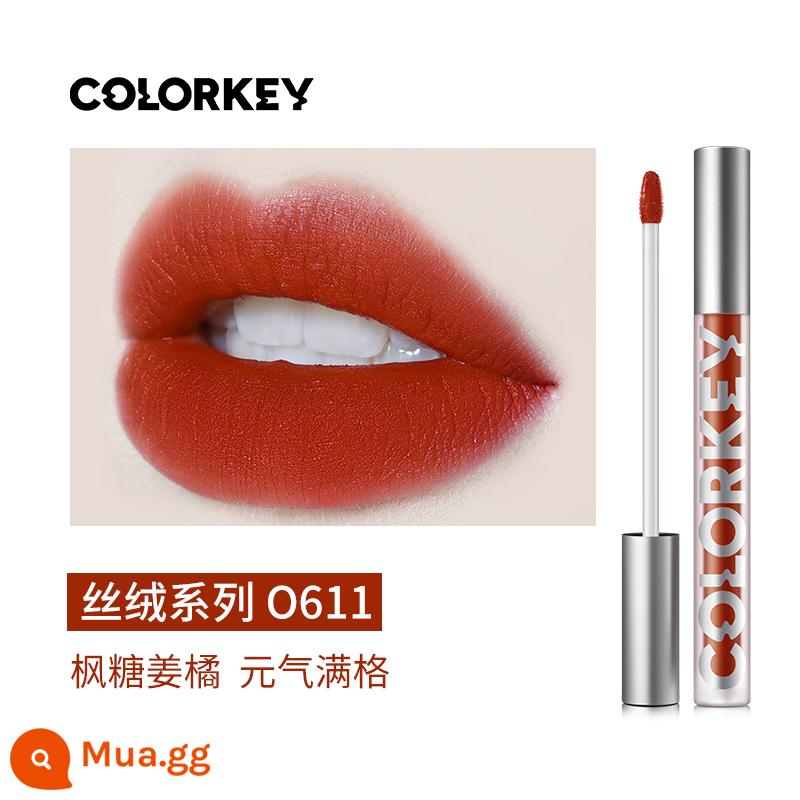 Colorkey Kelaqi kỳ lân son kem không khí nhung mờ mờ nữ sinh mô hình chẵn lẻ son môi tên chung - O611 Maple Sugar Ginger Orange (Kết cấu nhung)