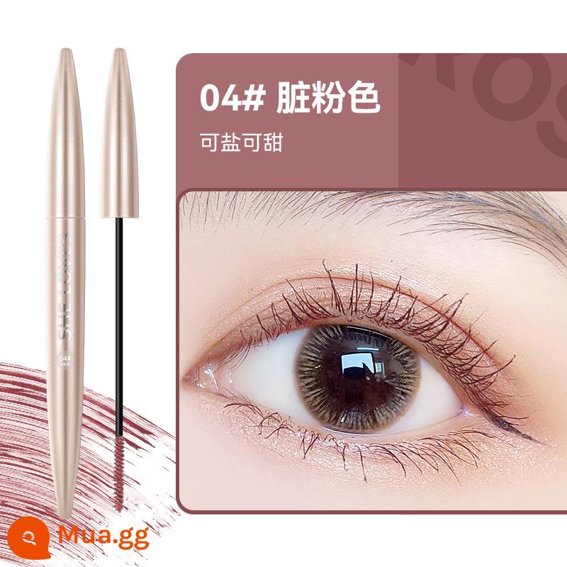 Li Jiaqi khuyên dùng mascara chính hãng không thấm nước và không bị nhòe, dài, xoăn, dày, màu sắc, loại lược tốt - 04 màu hồng bẩn