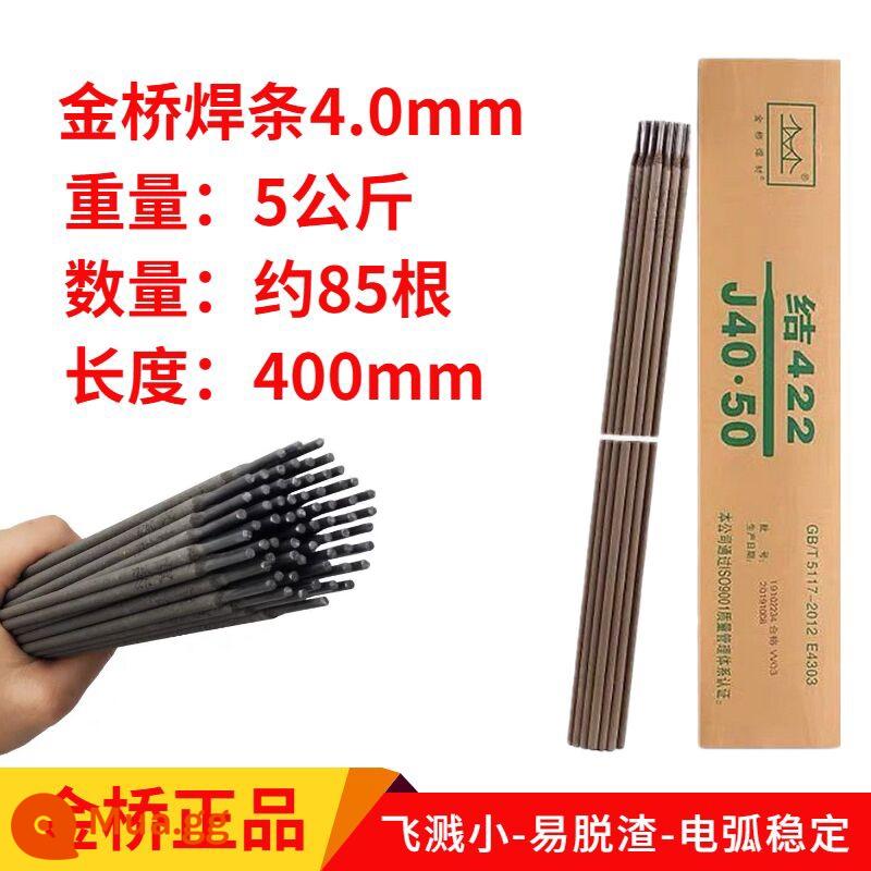 Que hàn chất liệu thép carbon que hàn chịu mài mòn J422 J427 2.5 3.2 4.0 full box hộ gia đình - Que hàn Jinqiao 4.0 5kg-khoảng 85 chiếc