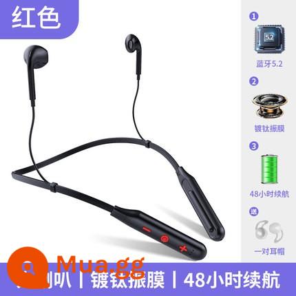 Tai nghe bluetooth đeo cổ Jianmi 2022 mới dành cho nữ chạy thể thao không dây đeo trên cổ tai nghe đeo trên đầu dành cho nam và nữ cao cấp tuổi thọ pin siêu dài giảm tiếng ồn thích hợp cho Huawei Apple - Màu đỏ độc quyền [âm thanh vòm 9D + chip nhập khẩu 5.0]