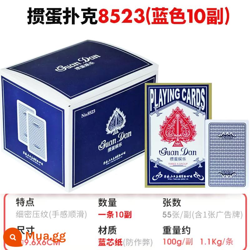 Sỉ full box 100 đôi xi cao cấp custom xi 3a xi chữ to chất lượng cao - Poker xanh đánh trứng (5 hộp/10 đôi)