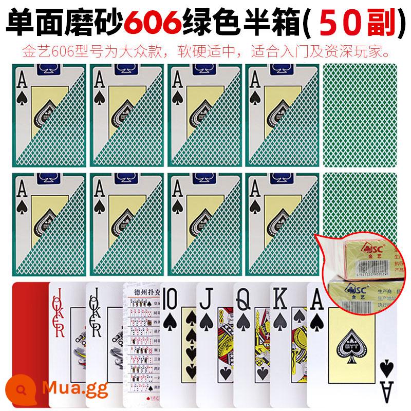 Poker Đức Châu nhựa đặc biệt poker bán buôn PVC chống thấm nước chống gấp ký tự lớn thẻ chơi cao cấp poker chất lượng cao - Jinyi 606 (50 đôi xanh)