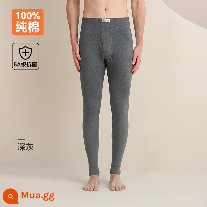 Nanjiren nguyên chất cotton vệ sinh quần nam mỏng bên trong quần nam len cotton quần nam đáy mùa đông ấm áp nam phong cách - [100% cotton kháng khuẩn 5A] xám đậm