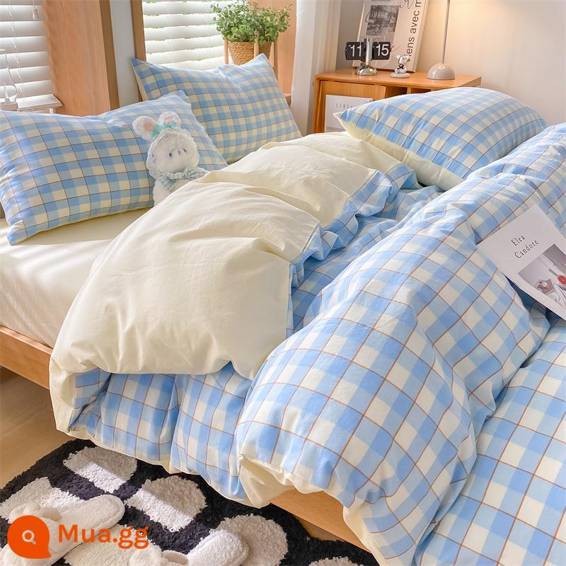 Chăn bông đã giặt vỏ chăn đơn mảnh 200x230 bông cotton nguyên chất 150x200 ký túc xá đơn chải ga trải giường chăn ga trải giường - vùng đất barlow