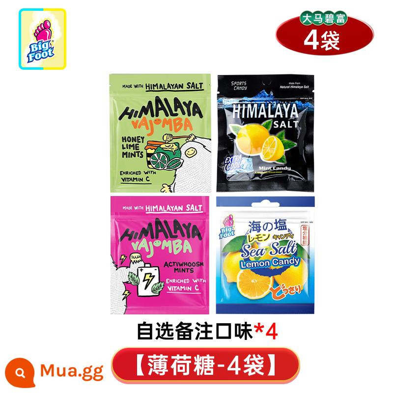 Bifu Himalaya Sal Kẹo bạc hà chanh muối Kẹo muối biển Thương hiệu kẹo Bifu Hương vị chanh mật ong - [4 túi] Mỗi loại 4 mùi bán chạy nhất 1 túi.