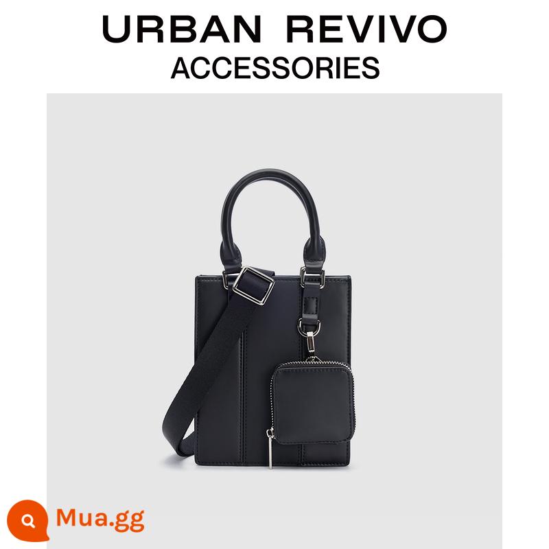 Túi mẹ và mẹ nam mới của URBAN REVIVO Túi Messenger AM34TG2N2000 - Màu đen thật