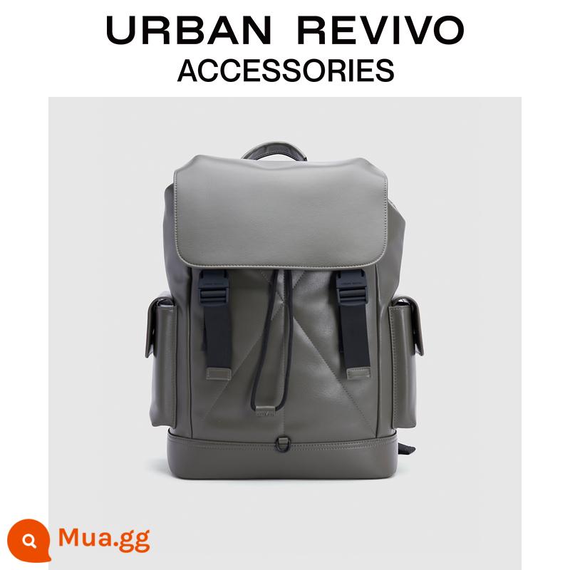 URBAN REVIVO2023 ba lô nam cao cấp thiết kế đường phố thu đông dung lượng lớn UAMB30049 - xanh xám