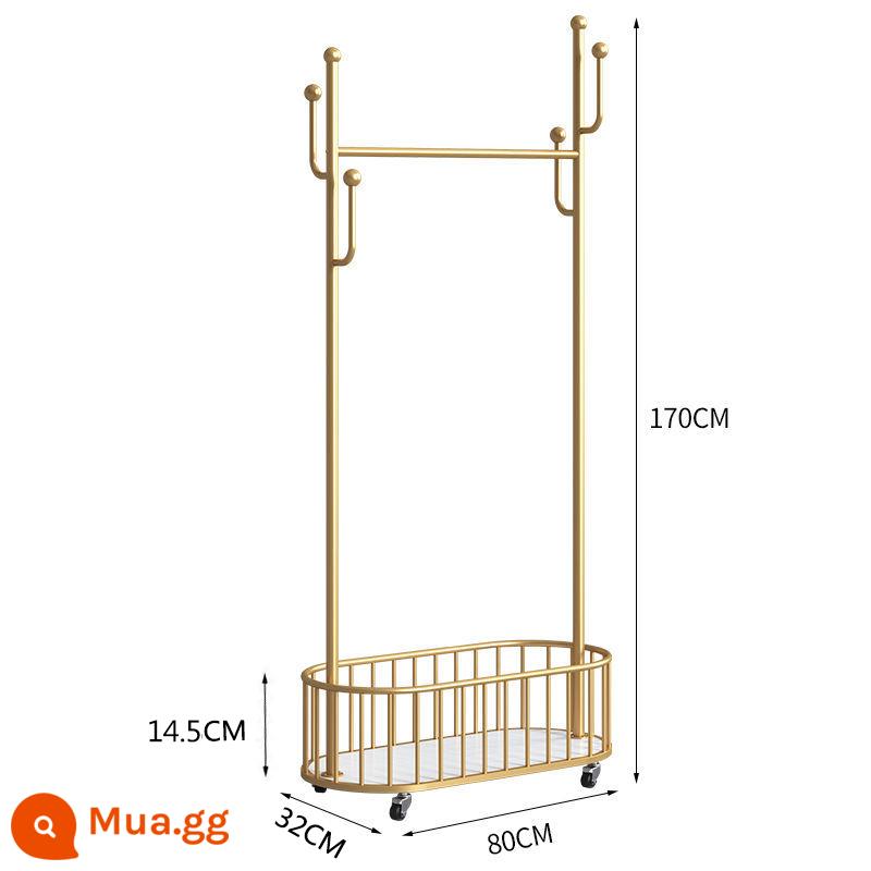 Ánh sáng sang trọng phòng ngủ phòng khách giá treo áo từ trần đến sàn có bánh xe có thể tháo rời giá treo quần áo hộ gia đình móc treo phòng đơn giản - Chiều dài vàng 80 [kiểu trung tâm mua sắm]