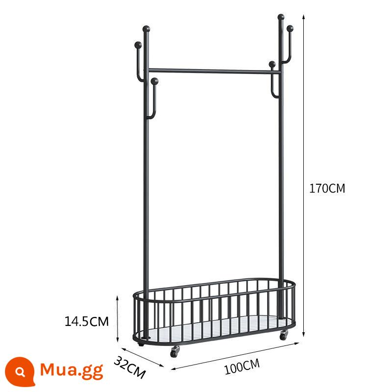 Ánh sáng sang trọng phòng ngủ phòng khách giá treo áo từ trần đến sàn có bánh xe có thể tháo rời giá treo quần áo hộ gia đình móc treo phòng đơn giản - Chiều dài màu đen 100 [kiểu trung tâm mua sắm]