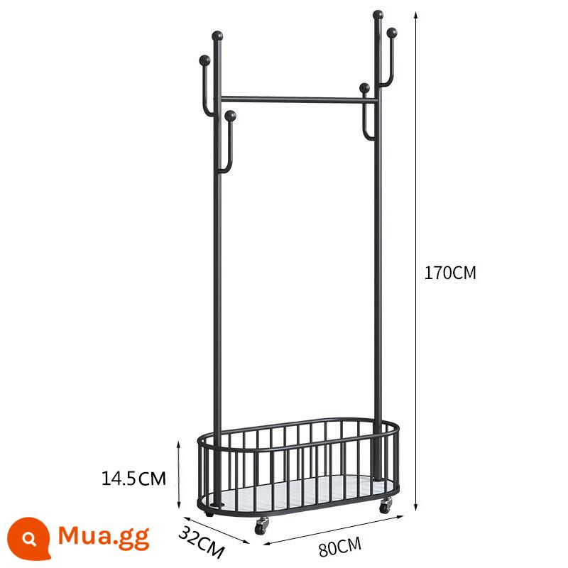 Ánh sáng sang trọng phòng ngủ phòng khách giá treo áo từ trần đến sàn có bánh xe có thể tháo rời giá treo quần áo hộ gia đình móc treo phòng đơn giản - Đen dài 80 [kiểu trung tâm mua sắm]