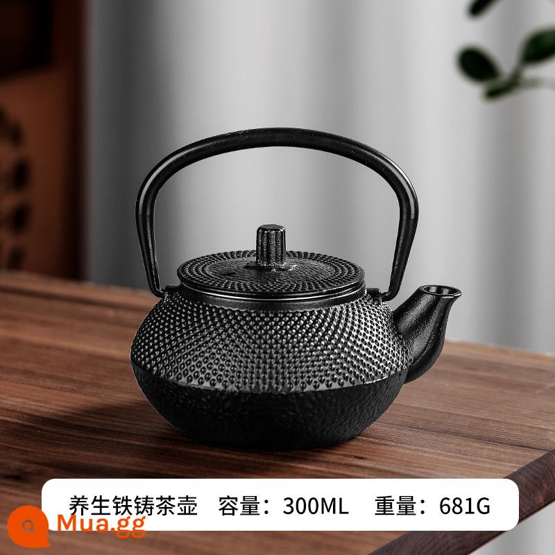 Phong cách gang kiểu Iron Pot sôi bong bóng nước thiết lập lò nung tinh thể đen - Ấm đun nước bằng gang-300ml