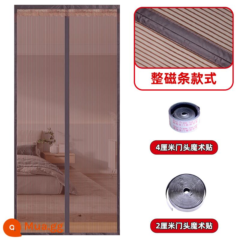 Lối vào cửa phòng ngủ rèm cửa chống muỗi Velcro miễn phí đấm mã hóa cửa màn hình cửa sổ cát nam châm tự mồi từ tính lưới King Kong - Toàn bộ dải nam châm + lưới King Kong + cà phê + Velcro mở rộng