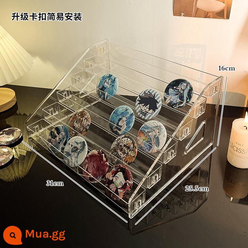 Baji Giá đỡ màn hình máy tính để bàn hộp lưu trữ Acrylic đau bàn kê đứng đứng thẻ màu huy hiệu ngoại vi có giá để đồ - Bảo quản thang acrylic*6 lớp/lắp đặt khóa