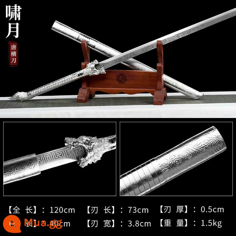 Tang Hengdao Longquan Thành phố thêu con dao mùa xuân tất cả -in -one High Manganese Steel Scetching và trang trí Phiên bản dài của võ thuật thực hành dao thực hành - Giá đặc biệt trắng nhạt [Xiaoyue]