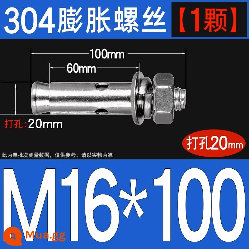 Vít nở kéo sắt mạ kẽm ống nổ vít neo Vít nở M6M8M10M12M14M16M18M20 - 304-M16*100[1 cái]