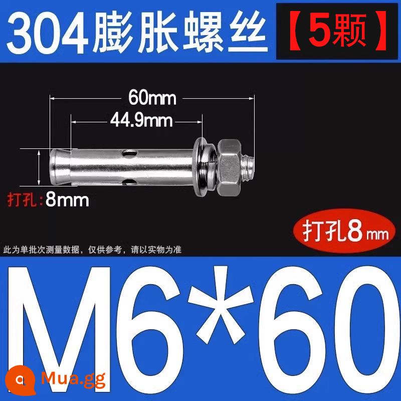 Vít nở kéo sắt mạ kẽm ống nổ vít neo Vít nở M6M8M10M12M14M16M18M20 - 304-M6*60[5 cái]