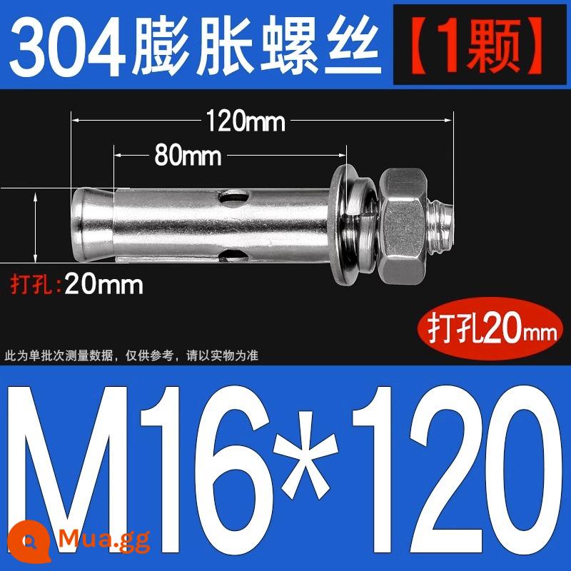 Vít nở kéo sắt mạ kẽm ống nổ vít neo Vít nở M6M8M10M12M14M16M18M20 - 304-M16*120[1 cái]