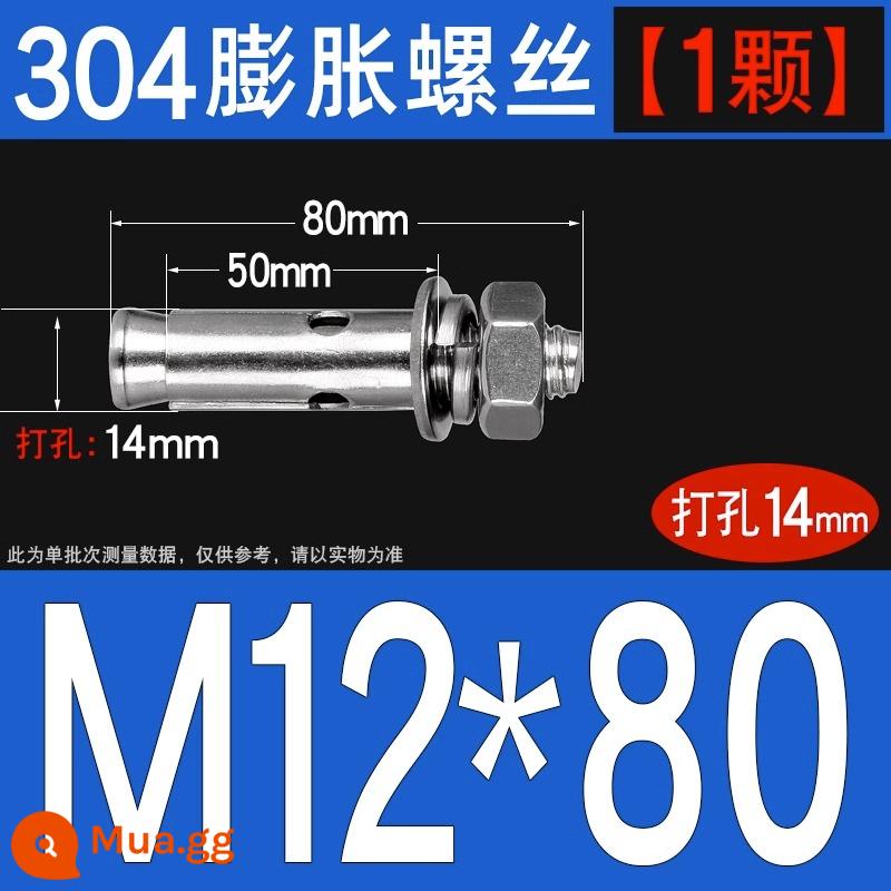 Vít nở kéo sắt mạ kẽm ống nổ vít neo Vít nở M6M8M10M12M14M16M18M20 - 304-M12*80[1 cái]