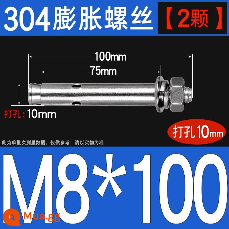 Vít nở kéo sắt mạ kẽm ống nổ vít neo Vít nở M6M8M10M12M14M16M18M20 - 304-M8*100[2 chiếc]