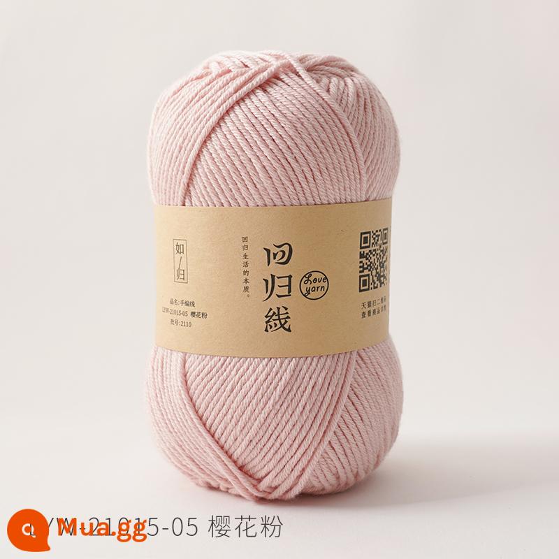 Đường hồi y như ở nhà Len em bé đan tay 70% cotton sợi dài 30% len merino mềm mịn không bai - quả anh đào