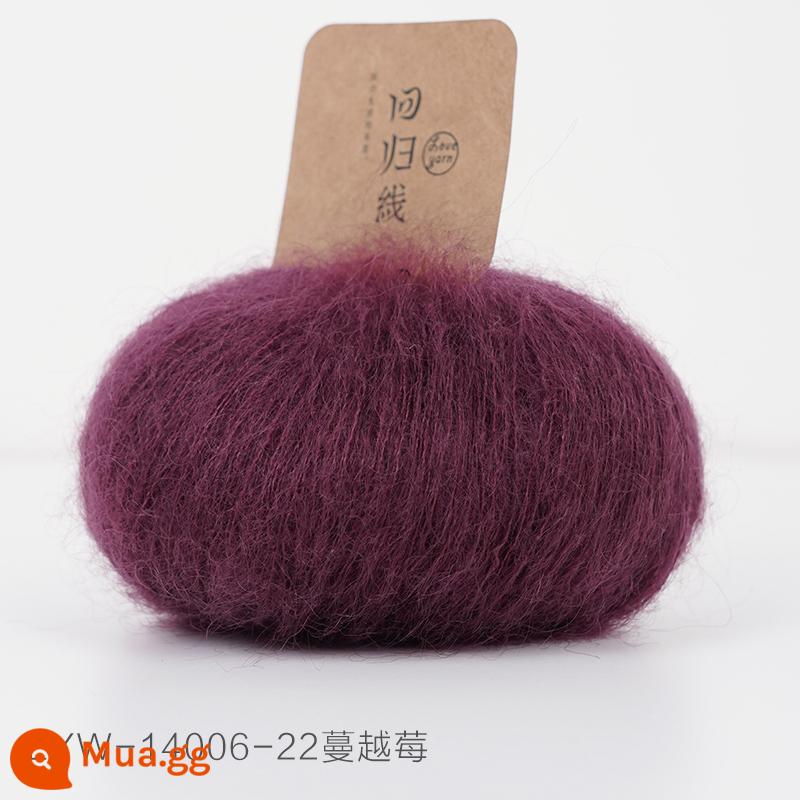 Dòng hồi quy Muyan nhập khẩu Nam Phi trẻ mohair tự làm dệt kim thủ công len mịn bóng sợi len - Số 22-Nam Việt Quất (20g/nhóm)