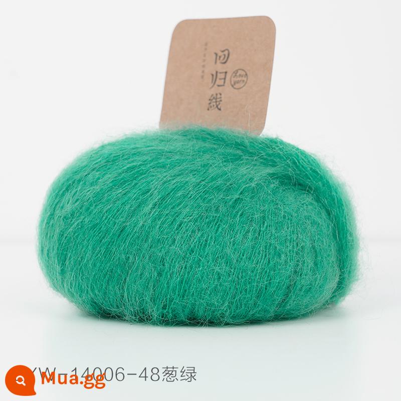 Dòng hồi quy Muyan nhập khẩu Nam Phi trẻ mohair tự làm dệt kim thủ công len mịn bóng sợi len - Số 48-Xanh (20g/nhóm)