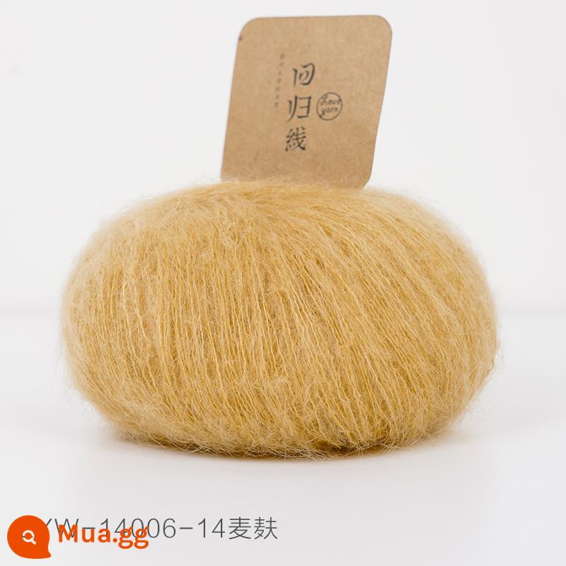 Dòng hồi quy Muyan nhập khẩu Nam Phi trẻ mohair tự làm dệt kim thủ công len mịn bóng sợi len - Cám mì số 14 (20g/nhóm)