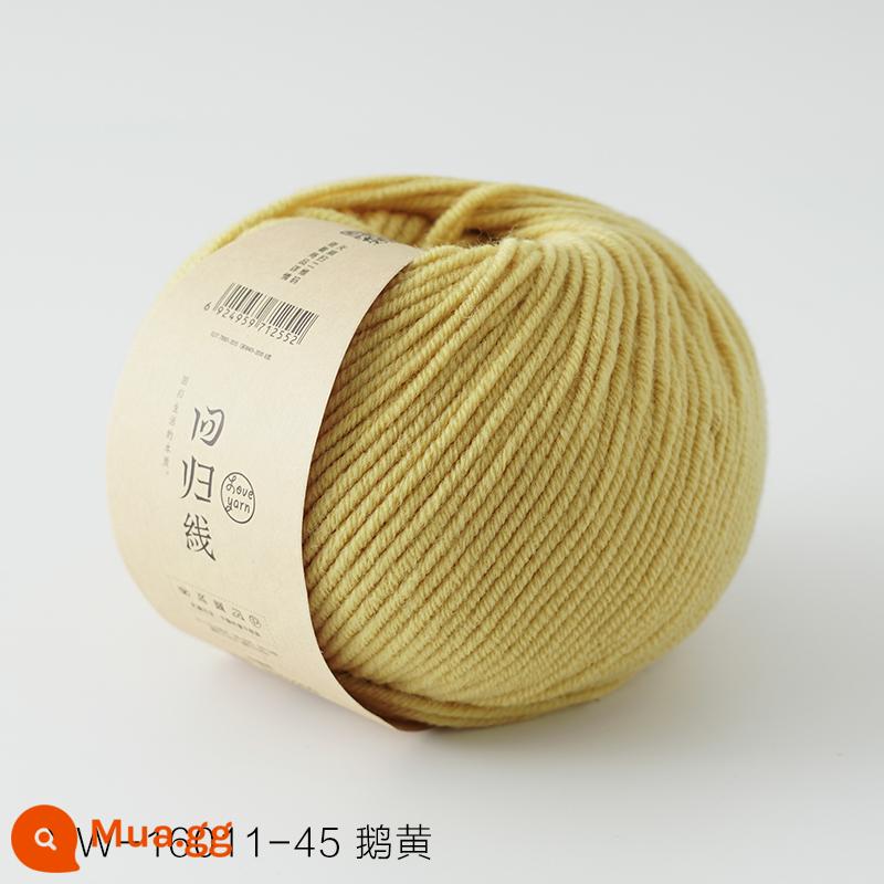 Dòng hồi quy dấu vết trở lại sợi len nguyên chất Merino nguyên chất dày vừa handmade tự làm que kim đan len khăn len bóng - Số 45-Màu vàng ngỗng mới