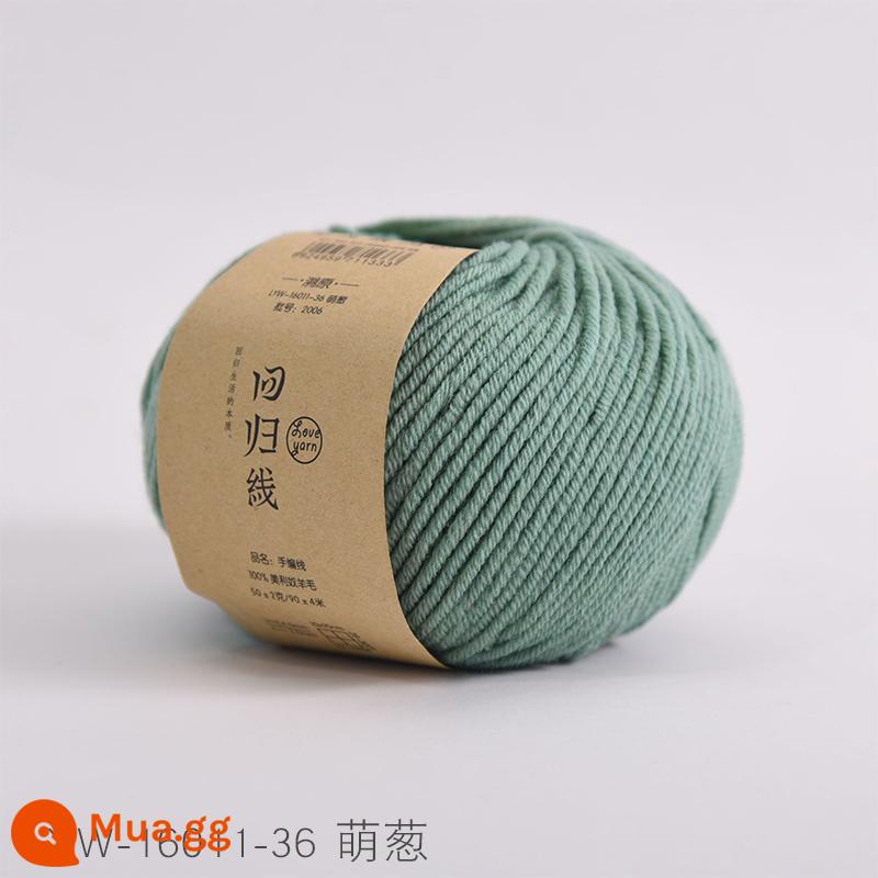 Dòng hồi quy dấu vết trở lại sợi len nguyên chất Merino nguyên chất dày vừa handmade tự làm que kim đan len khăn len bóng - Số 36-Củ hành dễ thương